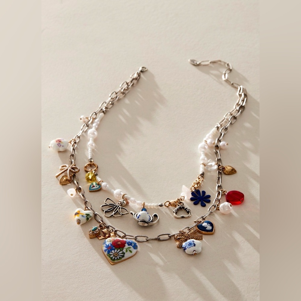 NWT Free People Maxamillion Charm Necklace in New Candy